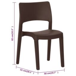Berkfield Home Elegant Garden Chairs 2 pcs Mocha Polypropylene in Brown - thumbnail 9