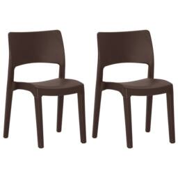 Berkfield Home Elegant Garden Chairs 2 pcs Mocha Polypropylene in Brown - thumbnail 3