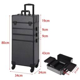 Kelvenix Cosmetic Case Trolley Box in Black - thumbnail 2