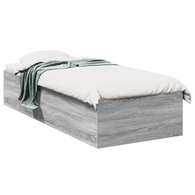 Berkfield Home Bed Frame without Mattress Grey Sonoma 100x200 cm - image 1