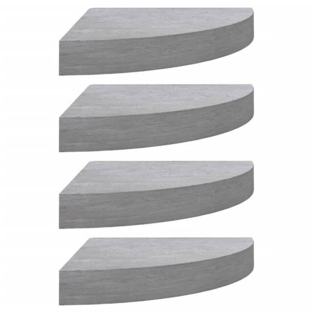 Berkfield Home Wall Corner Shelves 4 pcs Concrete Grey 25x25x3.8 cm MDF - image 1