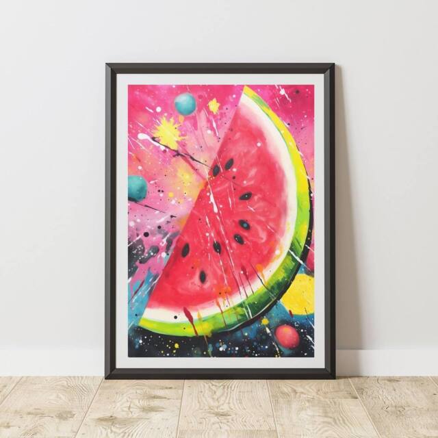 60 SECOND MAKEOVER Watermelon Pop Art Prints For Walls Urban Street Art Aesthetic Posters - Size: A4 - image 1