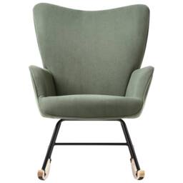 Wyld and Coco Green Corduroy Rocking Armchair - Black Metal Legs - thumbnail 5