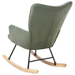 Wyld and Coco Green Corduroy Rocking Armchair - Black Metal Legs - thumbnail 7