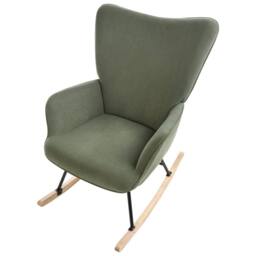 Wyld and Coco Green Corduroy Rocking Armchair - Black Metal Legs - thumbnail 6