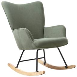 Wyld and Coco Green Corduroy Rocking Armchair - Black Metal Legs - thumbnail 3