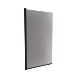 Nes Home 800mm Square Bath Screen Matt Black Profile Grey Tinted Glass Reversible - thumbnail 5