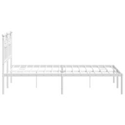 Berkfield Home Metal Bed Frame with Headboard White 120x200 cm - Size: Small Double - thumbnail 6