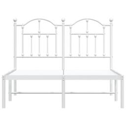 Berkfield Home Metal Bed Frame with Headboard White 120x200 cm - Size: Small Double - thumbnail 5
