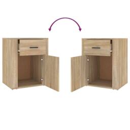 Berkfield Home Bedside Cabinet Sonoma Oak 50x36x60 cm Engineered Wood in Brown - Size: 50 x 36 x 60 cm - thumbnail 9