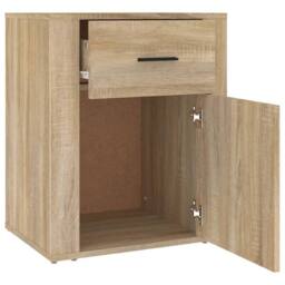 Berkfield Home Bedside Cabinet Sonoma Oak 50x36x60 cm Engineered Wood in Brown - Size: 50 x 36 x 60 cm - thumbnail 7