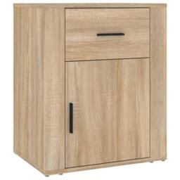 Berkfield Home Bedside Cabinet Sonoma Oak 50x36x60 cm Engineered Wood in Brown - Size: 50 x 36 x 60 cm - thumbnail 1