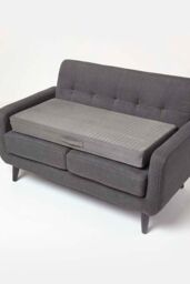 Homescapes Suede Orthopaedic Foam 2 Seater Booster Cushion in Grey - thumbnail 1