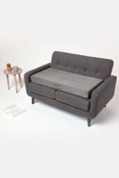 Homescapes Suede Orthopaedic Foam 2 Seater Booster Cushion in Grey - thumbnail 5