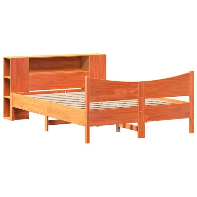 Berkfield Home Beautiful Bed Frame without Mattress Wax Brown 140x190 cm Solid W - image 1