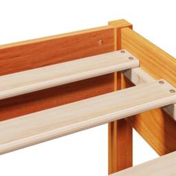 Berkfield Home Beautiful Bed Frame without Mattress Wax Brown 140x190 cm Solid W - thumbnail 9