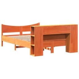 Berkfield Home Beautiful Bed Frame without Mattress Wax Brown 140x190 cm Solid W - thumbnail 8