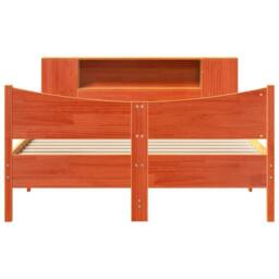 Berkfield Home Beautiful Bed Frame without Mattress Wax Brown 140x190 cm Solid W - thumbnail 4