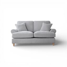 The Great Sofa Company Ezra 2 Seater Textured Velvet Sofa - Scroll Arm in Light Grey - thumbnail 2