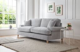 The Great Sofa Company Ezra 2 Seater Textured Velvet Sofa - Scroll Arm in Light Grey - thumbnail 3