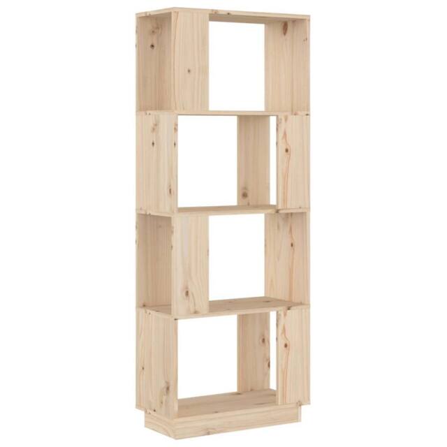 Berkfield Home Book Cabinet/Room Divider 51x25x132 cm Solid Wood Pine in Natural - Size: 51 x 25 x 132 cm - image 1