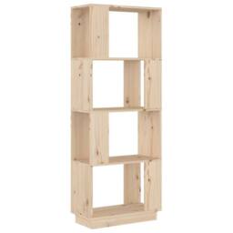 Berkfield Home Book Cabinet/Room Divider 51x25x132 cm Solid Wood Pine in Natural - Size: 51 x 25 x 132 cm - thumbnail 1