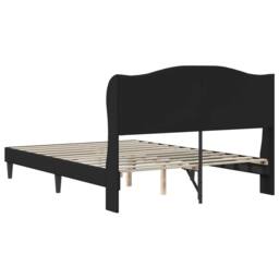 Berkfield Home Bed Frame with Headboard Black 135 x 190 cm Faux Leather - thumbnail 6