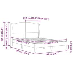 Berkfield Home Bed Frame with Headboard Black 135 x 190 cm Faux Leather - thumbnail 9