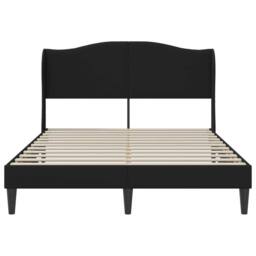 Berkfield Home Bed Frame with Headboard Black 135 x 190 cm Faux Leather - thumbnail 4