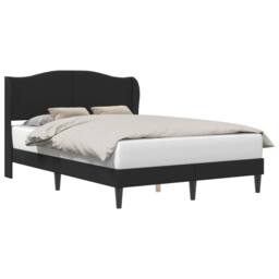 Berkfield Home Bed Frame with Headboard Black 135 x 190 cm Faux Leather - thumbnail 2