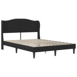 Berkfield Home Bed Frame with Headboard Black 135 x 190 cm Faux Leather - thumbnail 3