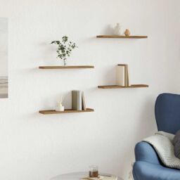 Berkfield Home Wall Shelves 4 pcs Artisan Oak 40x20x1.5 cm Engineered Wood in Brown - thumbnail 3