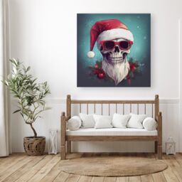 "Warren Reed - Designer Santa Skull Splashart Canvas - Size: W30"" x H30""" - thumbnail 1