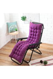 Living and Home 170cm L x 48cm W Button Tufted Beach Lounge Chair Cushion Garden Bench Seat Pad in Purple - Size: 170 cm L x 48 cm W - thumbnail 1
