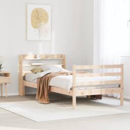 Berkfield Home Beautiful Bed Frame with Headboard without Mattress 75x190 cm Sma in Light Tan - Size: Small Single - thumbnail 2