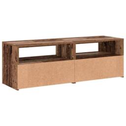 Berkfield Home TV Cabinet with LED Lights Old Wood 120x35x40 cm Engineered Wood in Brown - Size: 120 x 35 x 40 cm - thumbnail 9