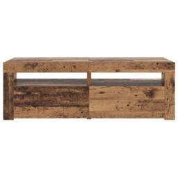 Berkfield Home TV Cabinet with LED Lights Old Wood 120x35x40 cm Engineered Wood in Brown - Size: 120 x 35 x 40 cm - thumbnail 6