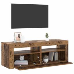 Berkfield Home TV Cabinet with LED Lights Old Wood 120x35x40 cm Engineered Wood in Brown - Size: 120 x 35 x 40 cm - thumbnail 5