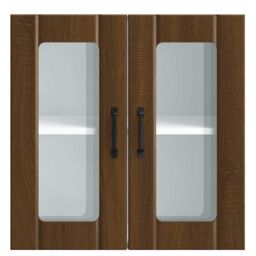 Berkfield Home Kitchen Wall Cabinet with Glass Door Lucca Brown Oak Engineered Wood - thumbnail 6