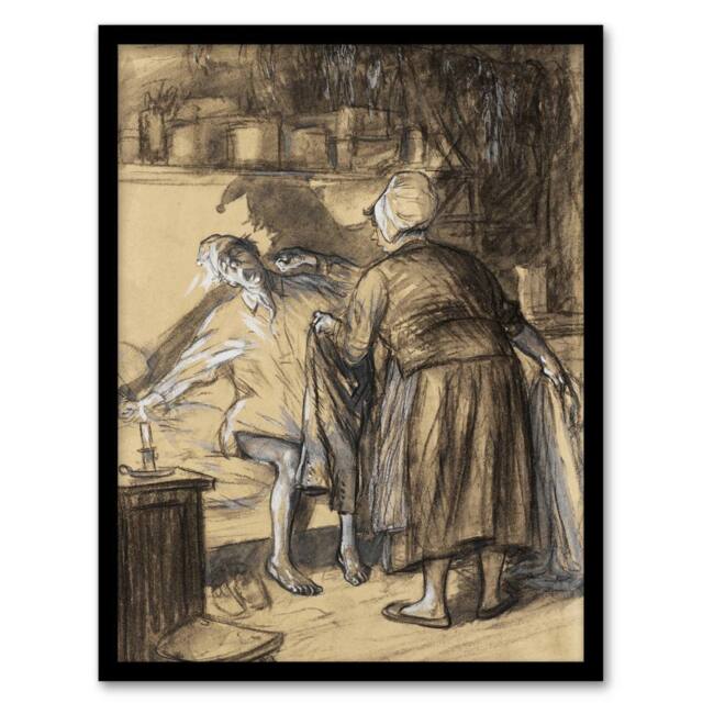 "Artery8 Here Are Your Trousers Drawing Glackens Framed Wall Art Print in Beige - Size: W12"" x H16""" - image 1