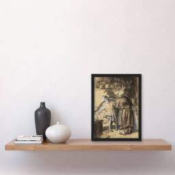 "Artery8 Here Are Your Trousers Drawing Glackens Framed Wall Art Print in Beige - Size: W12"" x H16""" - thumbnail 4