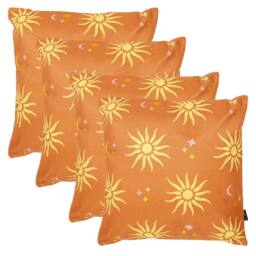 icon 4 Pack Cushion 43x43 Kyoto Fabric, Summer Sun in Orange - thumbnail 1