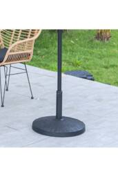 Living and Home Patio Umbrella 3M Large Traditional Parasol with Resin Base in Light Grey - thumbnail 5