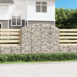 Berkfield Home Arched Gabion Basket 200x50x160/180 cm Galvanised Iron in Silver