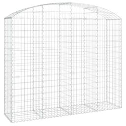 Berkfield Home Arched Gabion Basket 200x50x160/180 cm Galvanised Iron in Silver - thumbnail 2