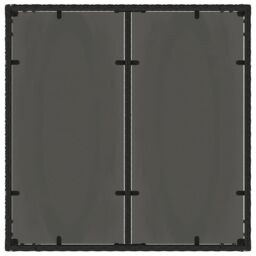 Berkfield Home Garden Table with Glass Top Black 90x90x75 cm Poly Rattan - Size: 90 x 90 x 75 cm - thumbnail 7