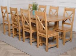 Thats Furniture Richmond 140-220cm Oak Extending Dining Table & 8 Berkeley Chairs in Brown - thumbnail 1