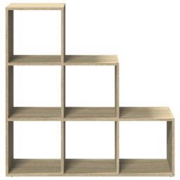 Berkfield Home Room Divider Bookcase¬†3-Tier Sonoma Oak 99x29x99 cm Engineered Wood in Brown - Size: 99 x 29 x 99 cm - thumbnail 5