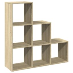 Berkfield Home Room Divider Bookcase¬†3-Tier Sonoma Oak 99x29x99 cm Engineered Wood in Brown - Size: 99 x 29 x 99 cm - thumbnail 2