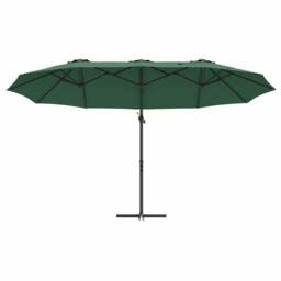 Berkfield Home Garden Cantilever Parasol with Lock Green 372 x 198 x 253 cm - thumbnail 5
